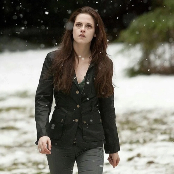 Twilight Bella Swan Banana Republic Belted Pocket Field Jacket Black Large - Picture 1 of 8